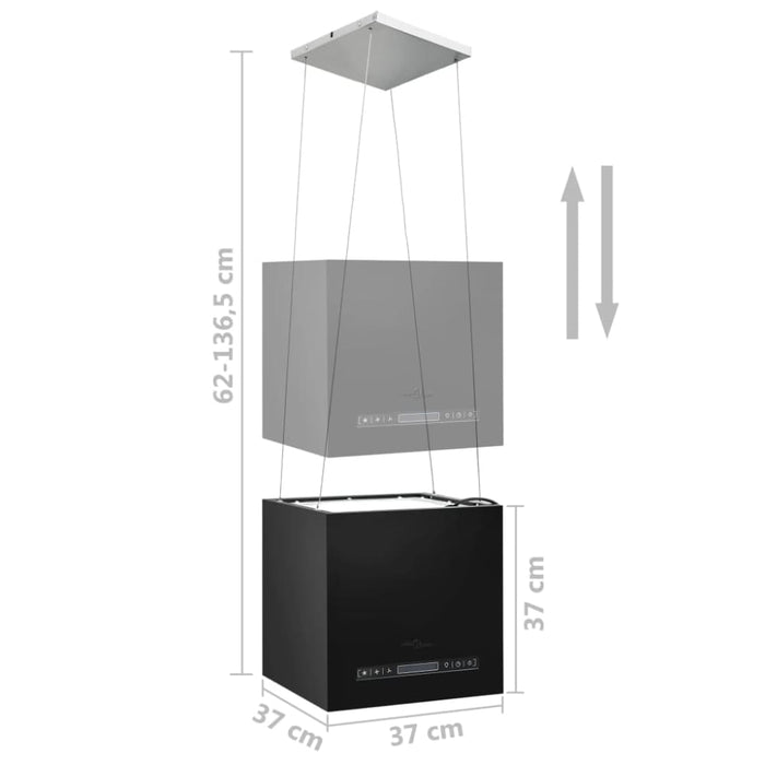 Hanging Island Range Hood Touch Sensor Lcd 37 Cm