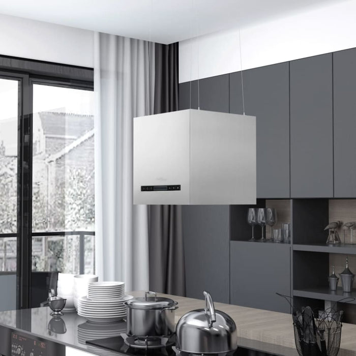 Hanging Island Range Hood Touch Sensor Lcd 37 Cm Stainless