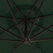 Hanging Parasol with Led Lighting 300 Cm Green Metal Pole