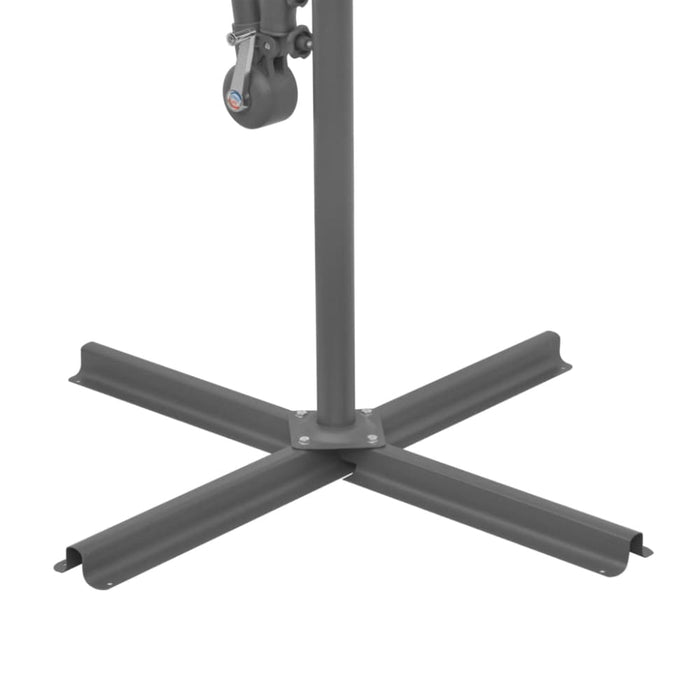 Hanging Parasol with Led Lighting 300 Cm Green Metal Pole