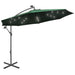 Hanging Parasol with Led Lighting 300 Cm Green Metal Pole