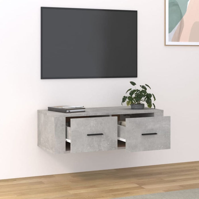 Hanging Tv Cabinet Concrete Grey 80x36x25 Cm Engineered