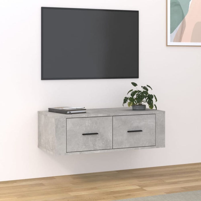Hanging Tv Cabinet Concrete Grey 80x36x25 Cm Engineered