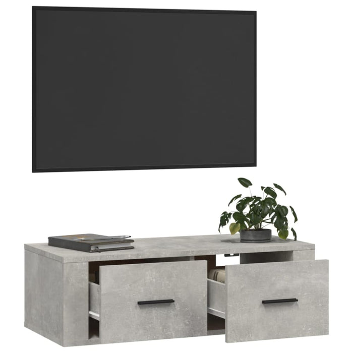 Hanging Tv Cabinet Concrete Grey 80x36x25 Cm Engineered