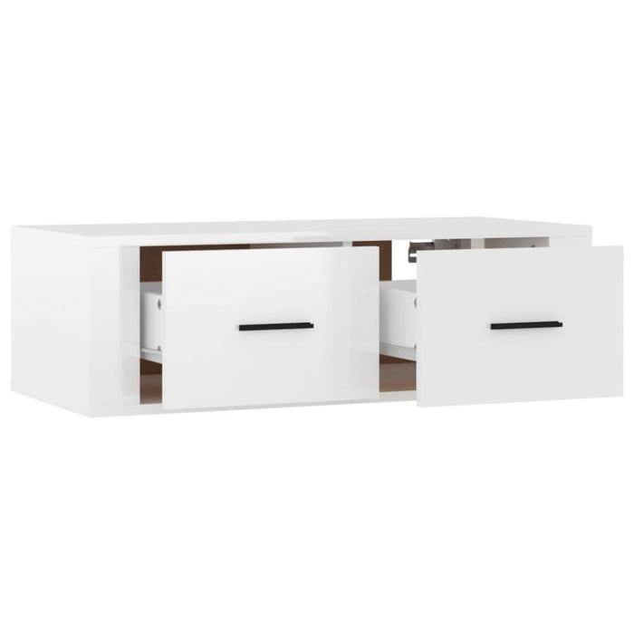 Hanging Tv Cabinet Glossy Look White 80x36x25 Cm Engineered