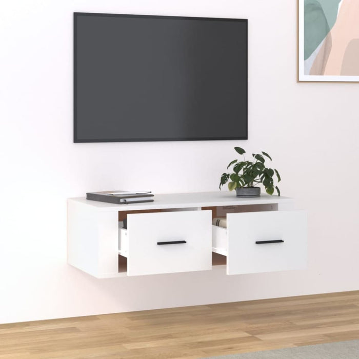 Hanging Tv Cabinet White 80x36x25 Cm Engineered Wood Nolntx