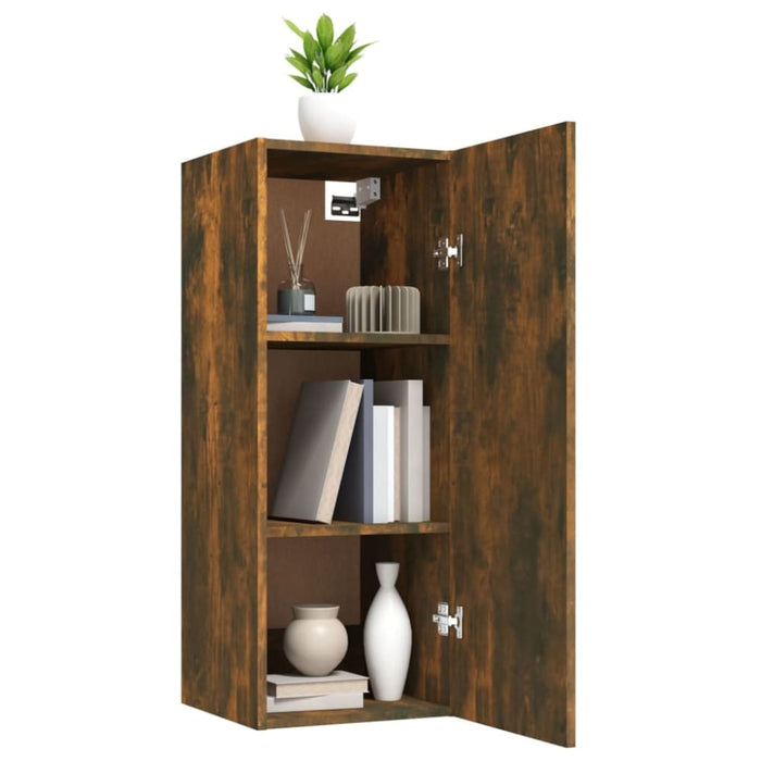 Hanging Wall Cabinet Smoked Oak 34.5x34x90 Cm Engineered