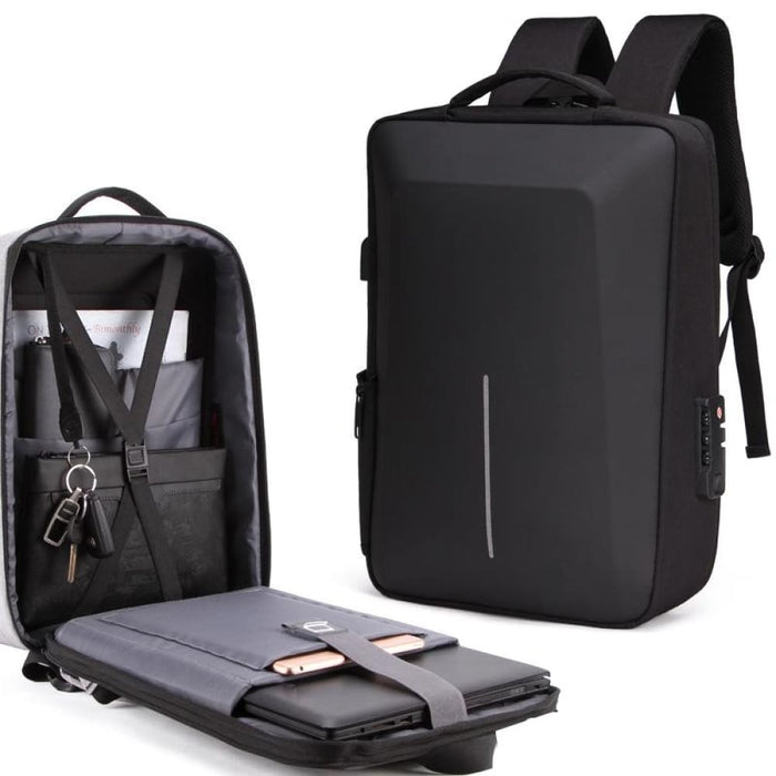 Hard Shell Backpack With Alloy Frame And Anti Theft Design