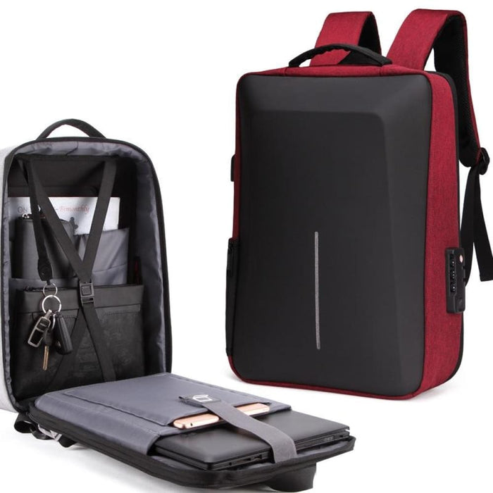 Hard Shell Backpack With Alloy Frame And Anti Theft Design