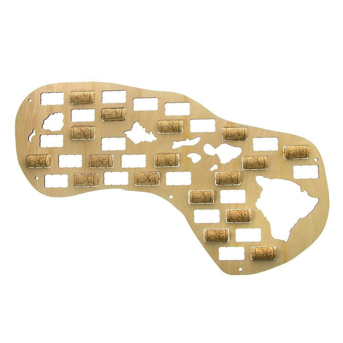 Hawaii State Wine Cork Map