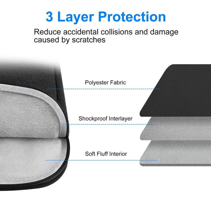 Haweel 13 Inch Laptop Sleeve Case Zipper Briefcase Bag