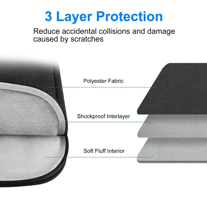 Haweel Laptop Sleeve Case Zipper Briefcase Bag With Handle