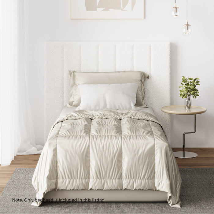 Bed Frame Headboard King Single Size Head Bedhead White Boucle