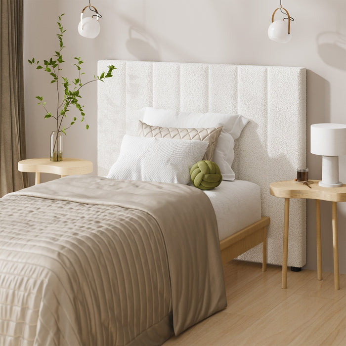 Bed Frame Headboard King Single Size Head Bedhead White Boucle