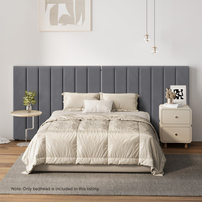 Bed Frame Headboard Double Queen King Size Head Bedhead Grey Velvet