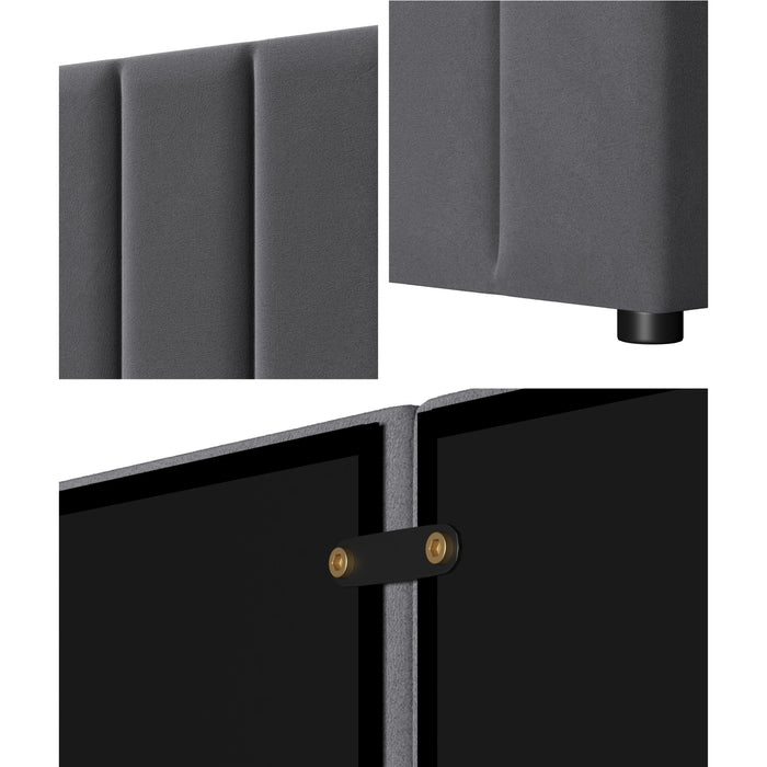 Bed Frame Headboard Double Queen King Size Head Bedhead Grey Velvet