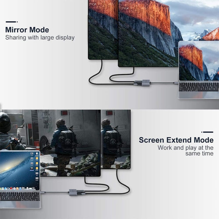 Usb c Hdmi Vga Splitter Hub Adapter Cable for Mi Notebook