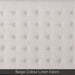 Bed Head Double Beige Headboard Upholstery Fabric Tufted