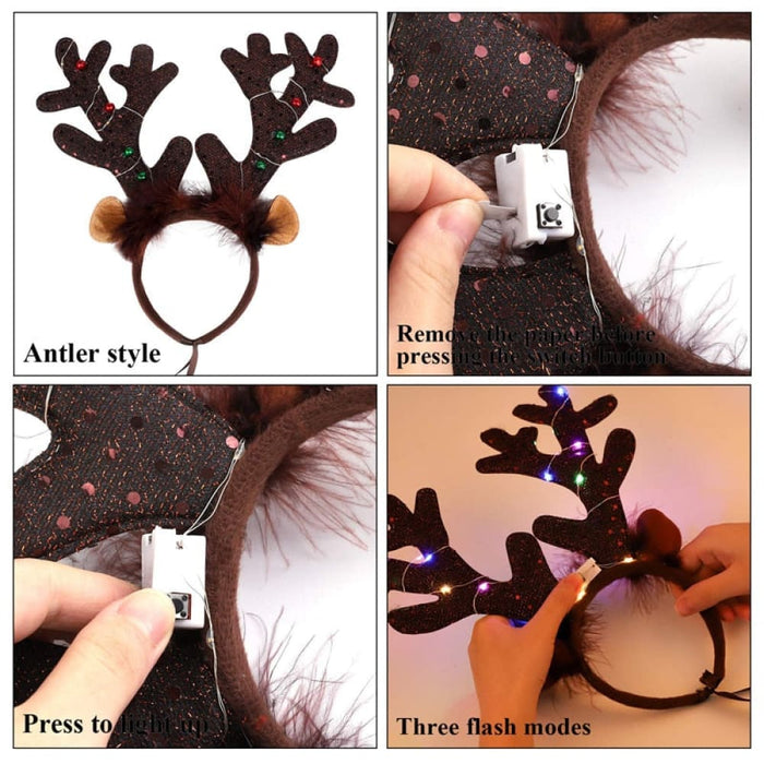 Headbands Stylish Led Deer Headwear Pet Hats Christmas