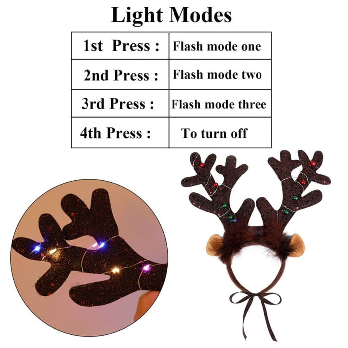 Headbands Stylish Led Deer Headwear Pet Hats Christmas