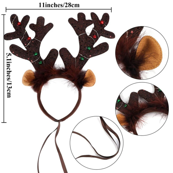 Headbands Stylish Led Deer Headwear Pet Hats Christmas