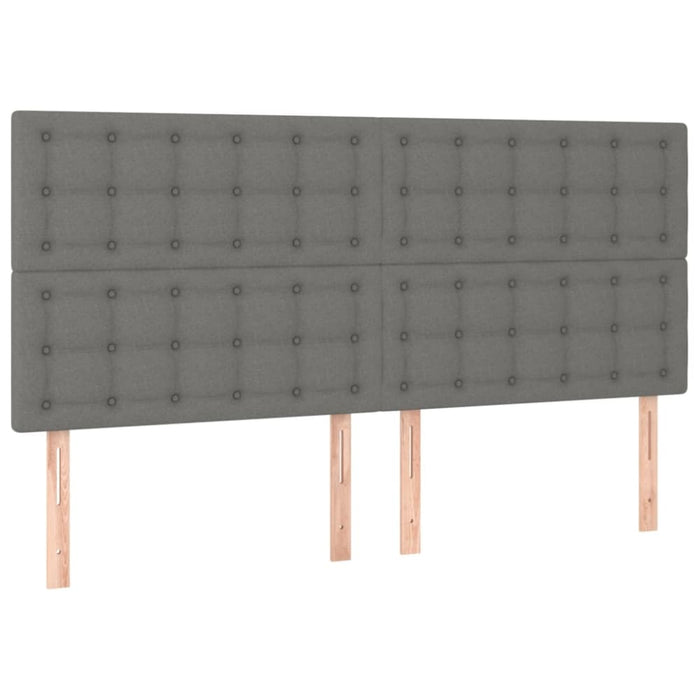 Queen Size Led Headboard Dark Grey 160x5x118/128 Cm Fabric