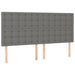 Queen Size Led Headboard Dark Grey 160x5x118/128 Cm Fabric