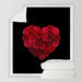Heart Sherpa Throw Blanket Red Rose Bedspread Valentine’s