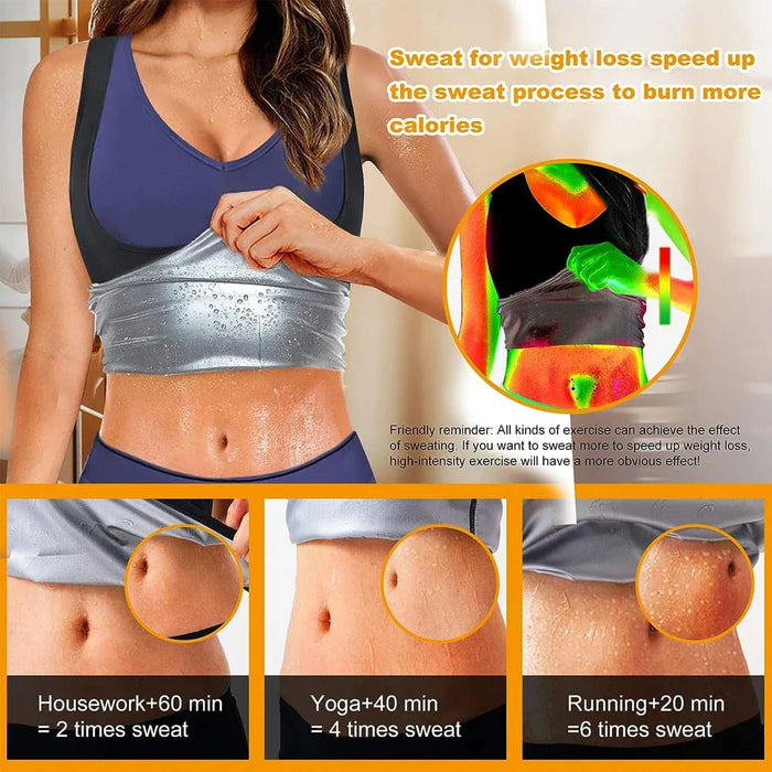 Heat Trapping Sweat Compression Workout Tank Top for Women