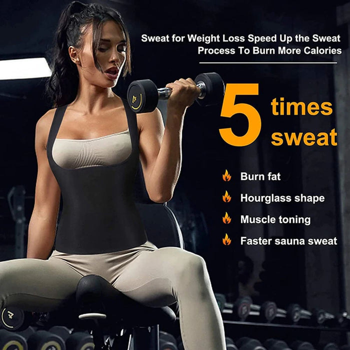 Heat Trapping Sweat Compression Workout Tank Top for Women