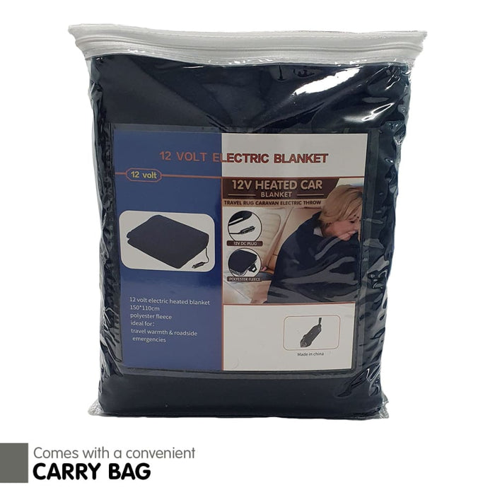 Heated Electric Car Blanket 150x110cm 12v - Navy Blue