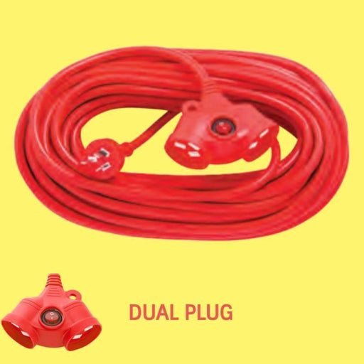 Heavy Duty 10amp Dual Plug Extension Cord 20m 30m