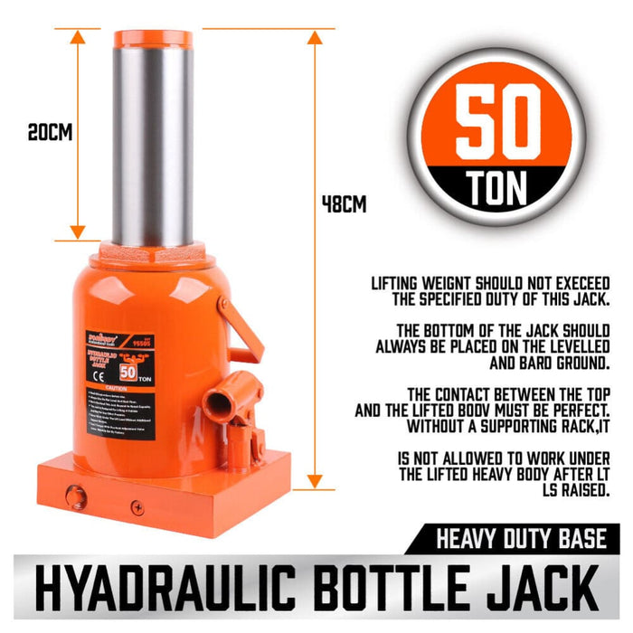 Heavy Duty 50 Ton Hydraulic Bottle Jack Metal Lift Steel Car