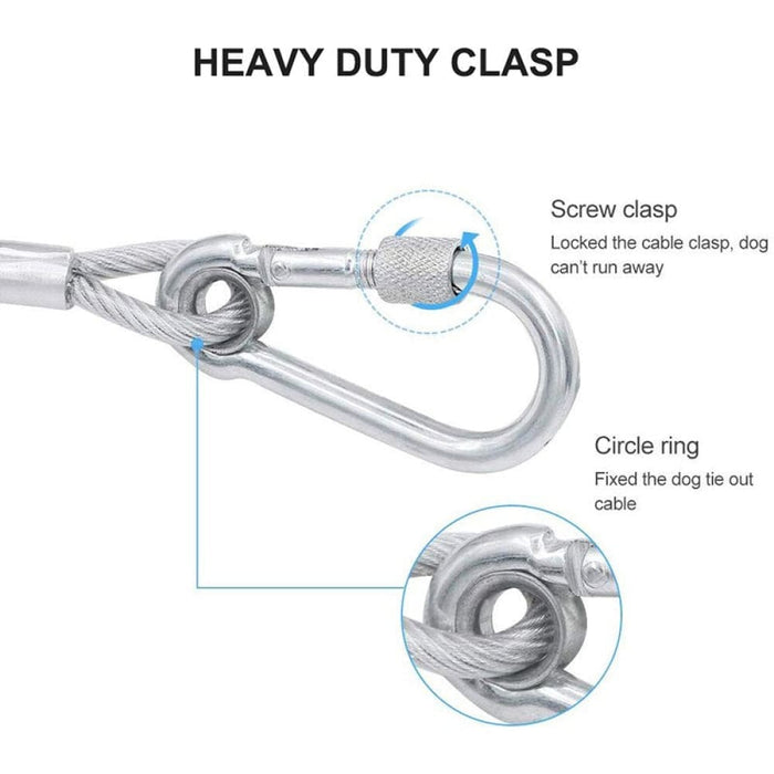 Heavy Duty Reflective Trolley Steel Wire Tie out Dog Leash