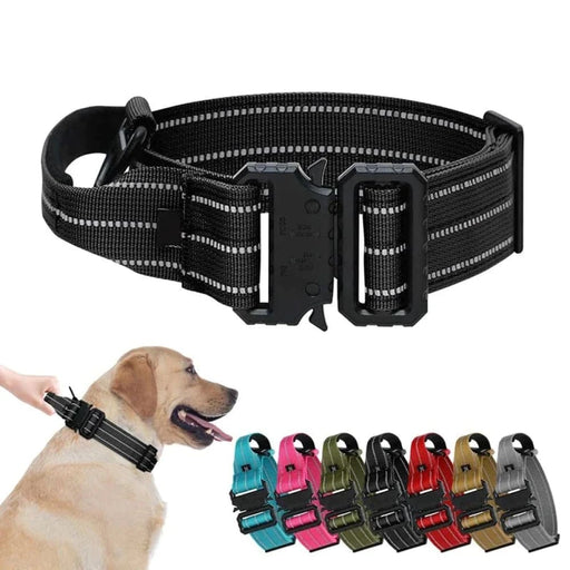 Heavy Duty Tactical Dog Collar Adjustable Military Control