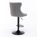2x Height Adjustable Swivel Bar Stool Velvet Nailhead