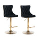 2x Height Adjustable Swivel Bar Stool Velvet Studs Barstool
