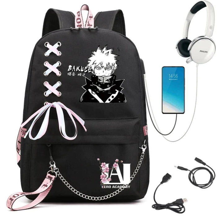 My Hero Academia Anime Womens Backpack with Usb Port