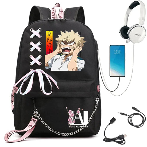 My Hero Academia Anime Womens Backpack with Usb Port