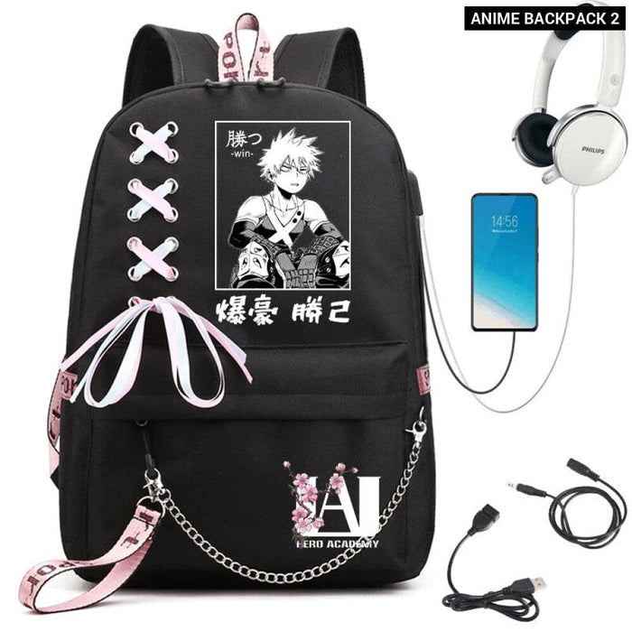 My Hero Academia Anime Womens Backpack with Usb Port