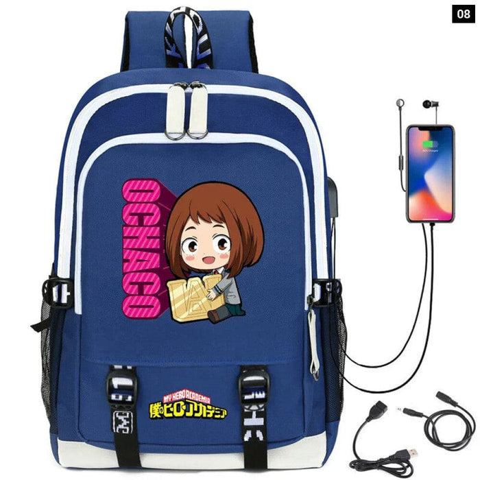 My Hero Academia Izuku Backpack with Usb Charging Port Cute