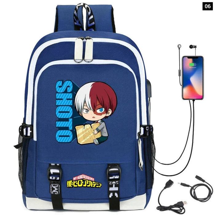 My Hero Academia Izuku Backpack with Usb Charging Port Cute