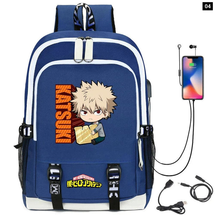 My Hero Academia Izuku Backpack with Usb Charging Port Cute