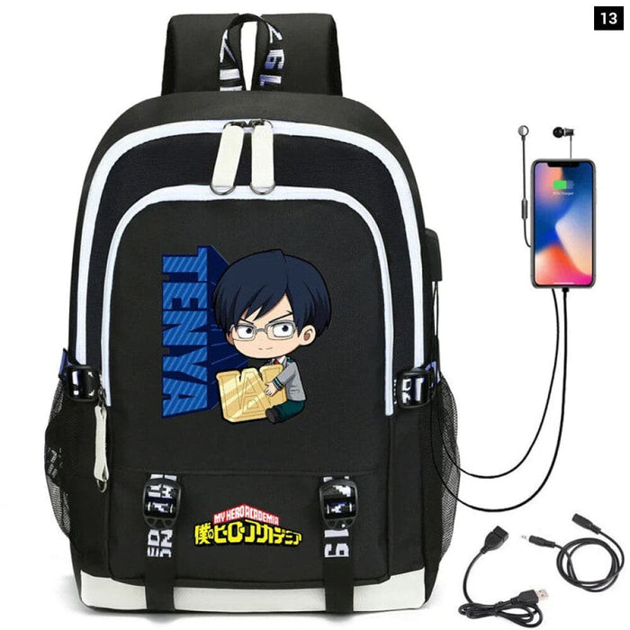 My Hero Academia Izuku Backpack with Usb Charging Port Cute