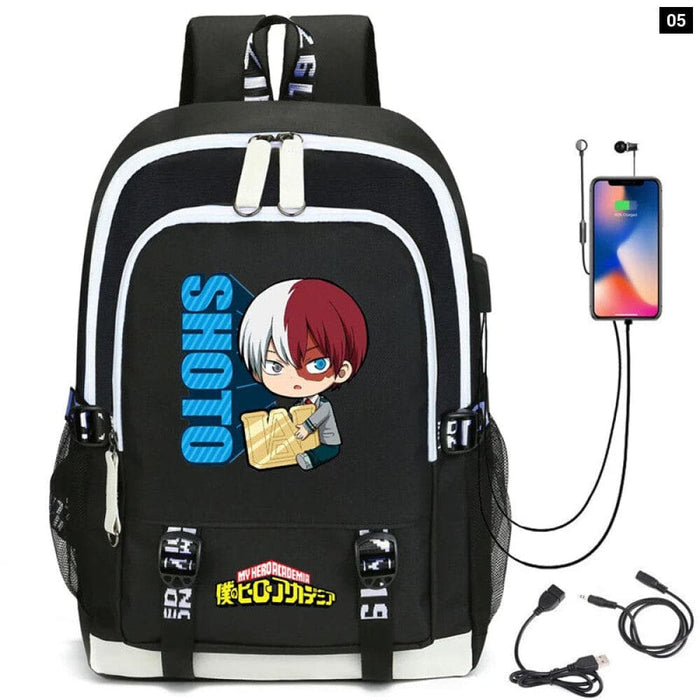 My Hero Academia Izuku Backpack with Usb Charging Port Cute