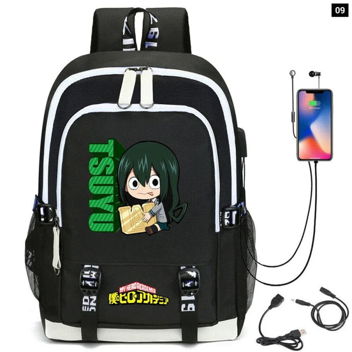 My Hero Academia Izuku Backpack with Usb Charging Port Cute