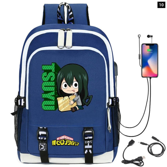 My Hero Academia Izuku Backpack with Usb Charging Port Cute