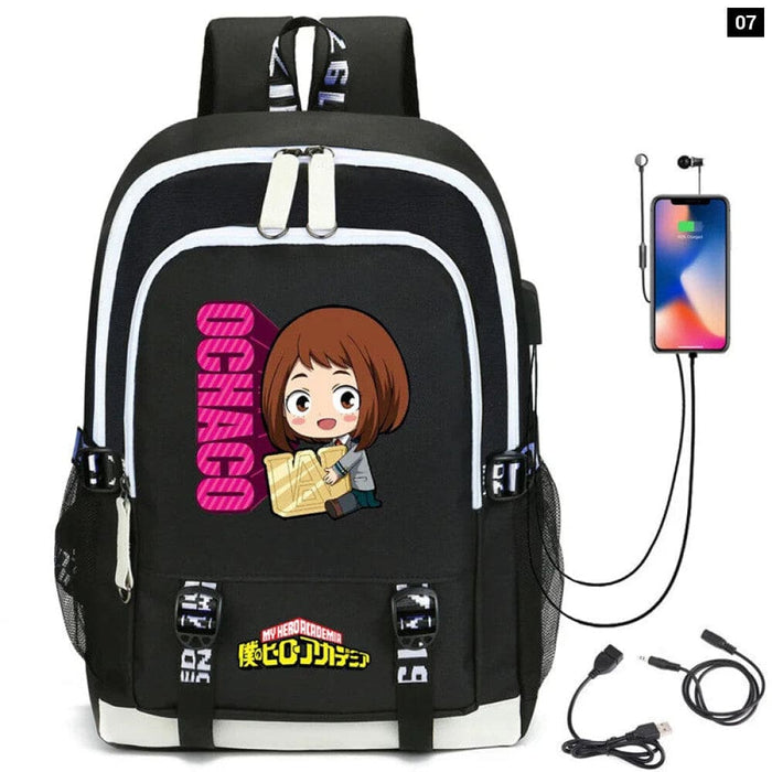 My Hero Academia Izuku Backpack with Usb Charging Port Cute