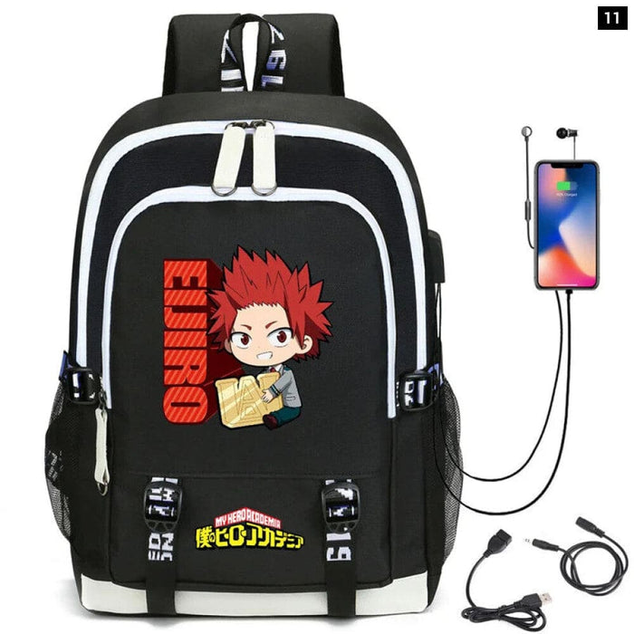 My Hero Academia Izuku Backpack with Usb Charging Port Cute