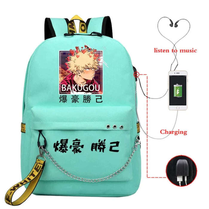 My Hero Academia Katsuki Bakugo Usb Backpack Mha Deku